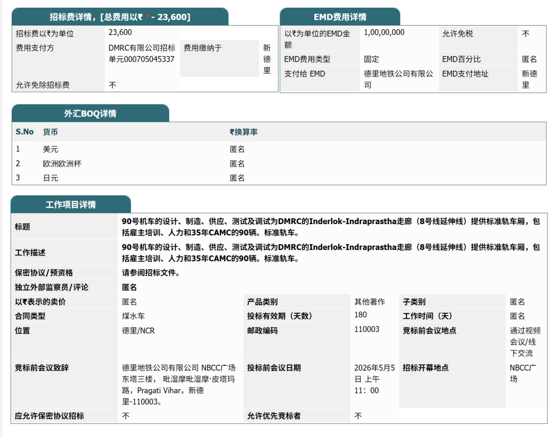 International bidding丨Metro extension line bidding 90 carriages + 35 years of full life cycle mainte(图1) 1-26041411243M01.png
